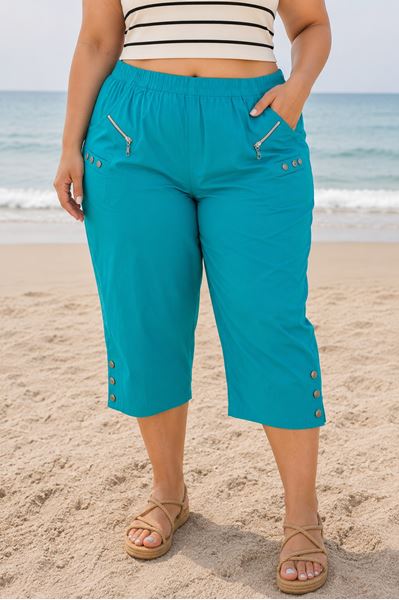 Immagine di CURVY GIRL GREEN HIGHLY STRETCH THREE QUARTER ELASTICATED WA